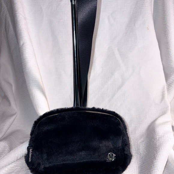 lululemon athletica Handbags - Lululemon Black Fuzzy Soft Belt Bag Crossbody NEW